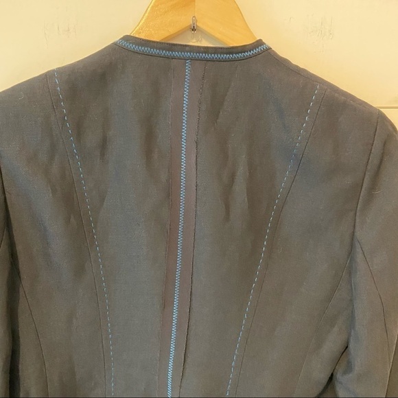 DKNY/Donna Karan Blue 100% Silk Panel Suit Jacket - Picture 8 of 12